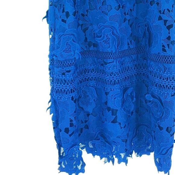 Revolve Lovers and Friends Dress Women's Small Overlay Lace Blue - Picture 3 of 9